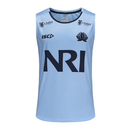 NSW Waratahs ISC 2025 Mens Training Singlet Sky Blue