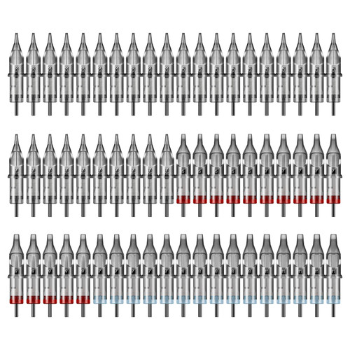 Tattoo Cartridge Needles Set, 60PCS Mix 9 Size Disposable Stainless Steel Tattoo Needles Cartridge for Liner and Shader Professional Tattoos Tools Kit for Tattoo Machine Pen