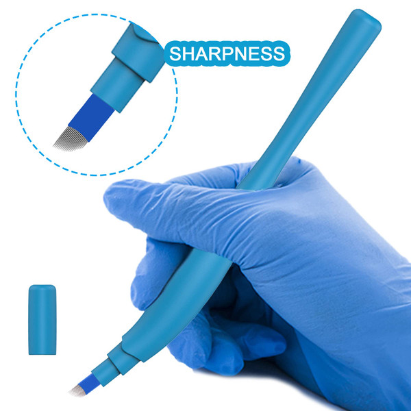 Disposable Microblading Pen Blue Sterile Single Use 10 Pack 14F