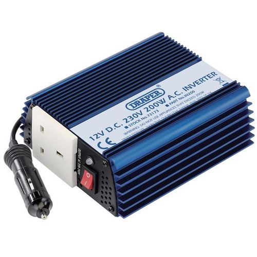 Draper 12v DC 230v 200w AC inverter (72173)