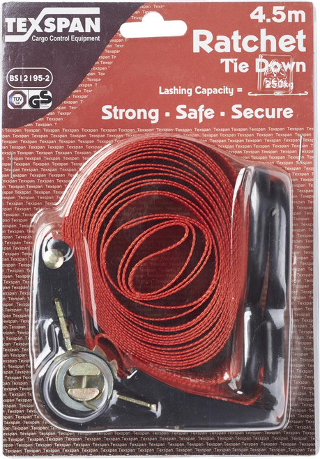 Pritchard Strap Packs - S Hook Ratchet Strap 25mm by 4.5m