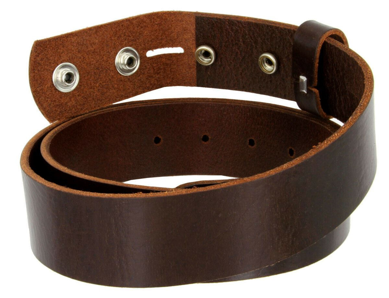 BS103 One Piece Full Grain Buffalo Oil Tanned Leather Belt Strap