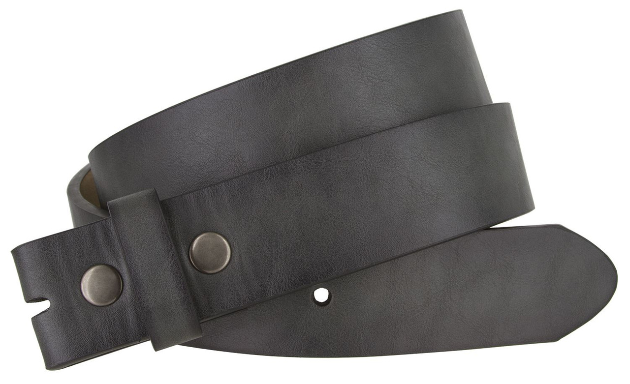 BS382011 Casual Leather Belt Strap with Metal Snaps 1 1/2" wide 