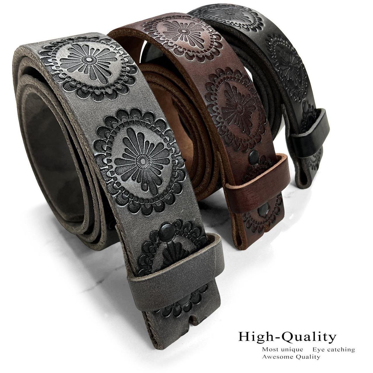 Premium Epi leather belt, Custom leather belt for men LB078