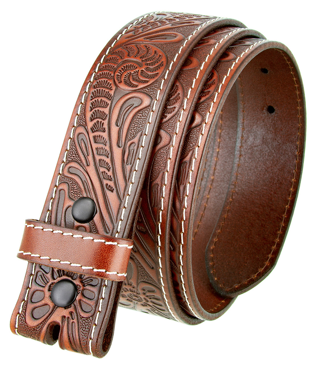 BS118 Genuine Full Grain Western Floral Engraved Tooled Leather