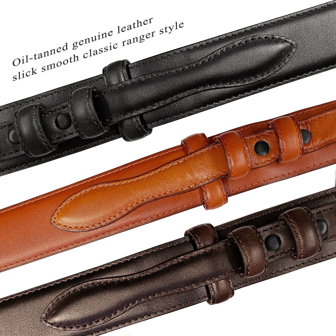 5547500 Oil-Tanned Genuine Leather Ranger Belt Strap 1-3/8