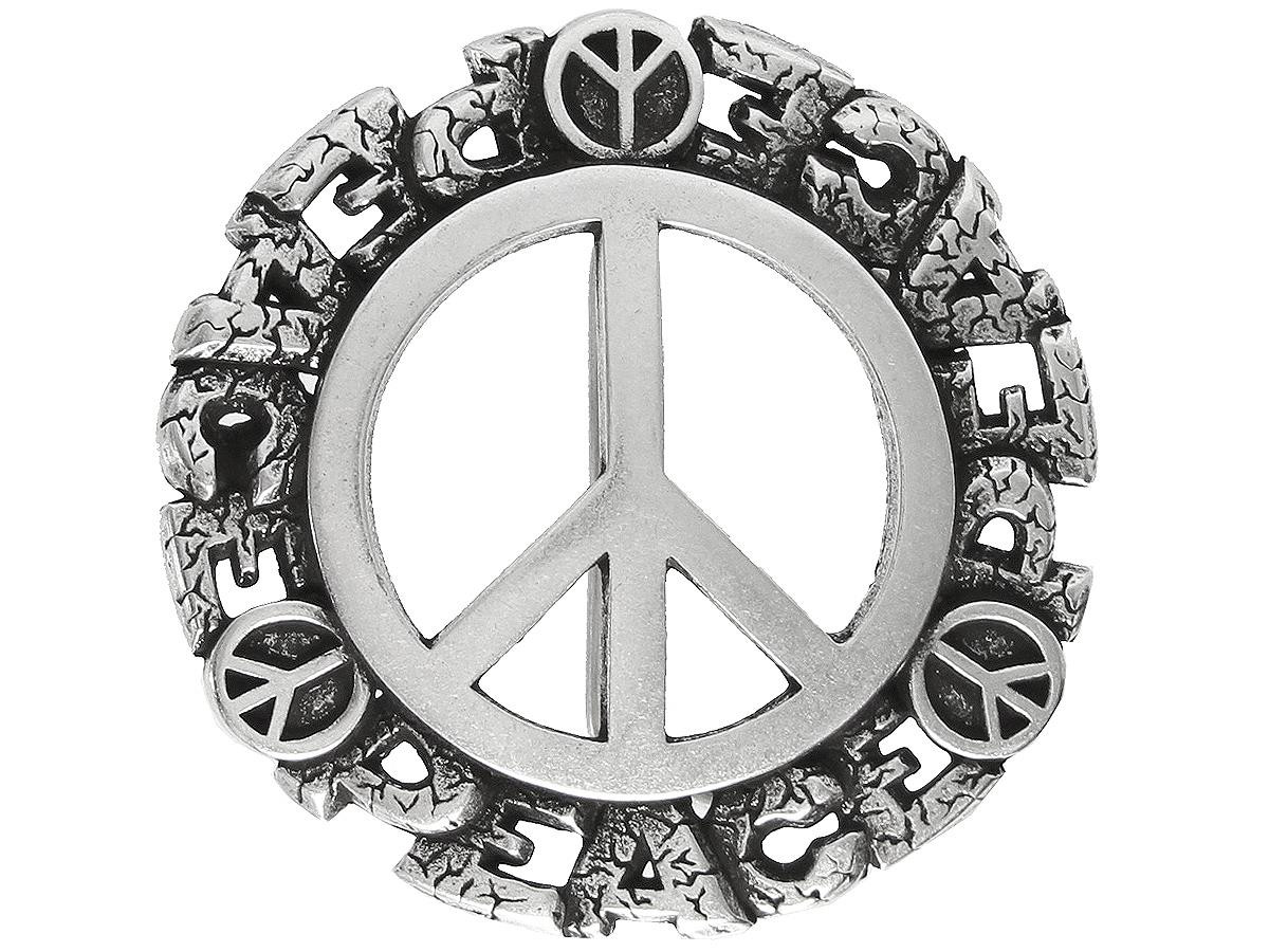 Unique Buckle Antique Peace Sign 