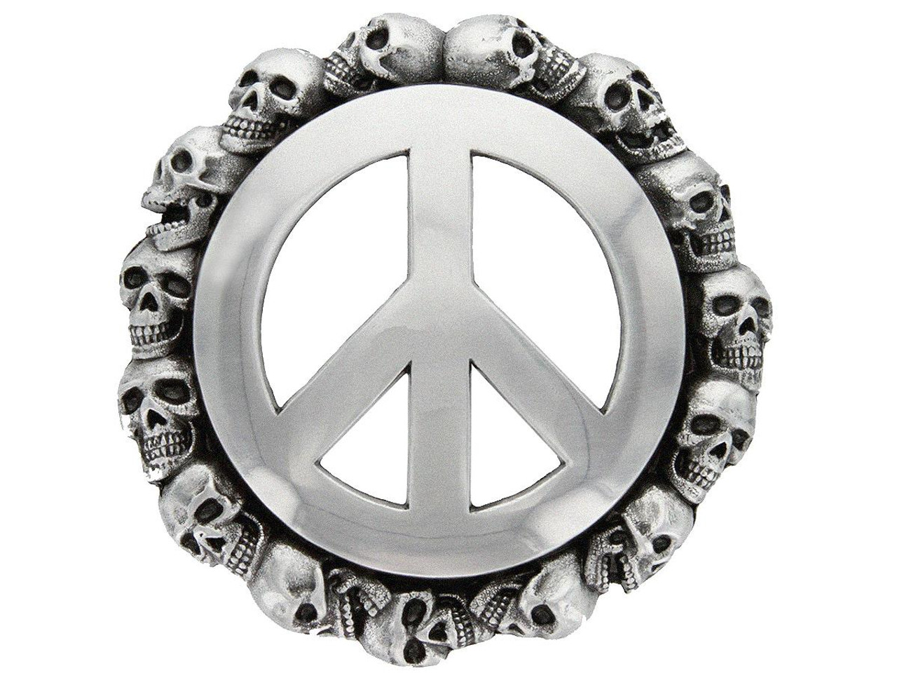 peace symbol belt buckle