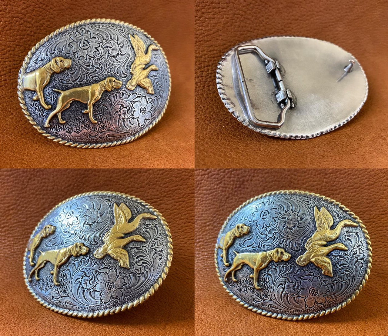 hunting dog belt buckle