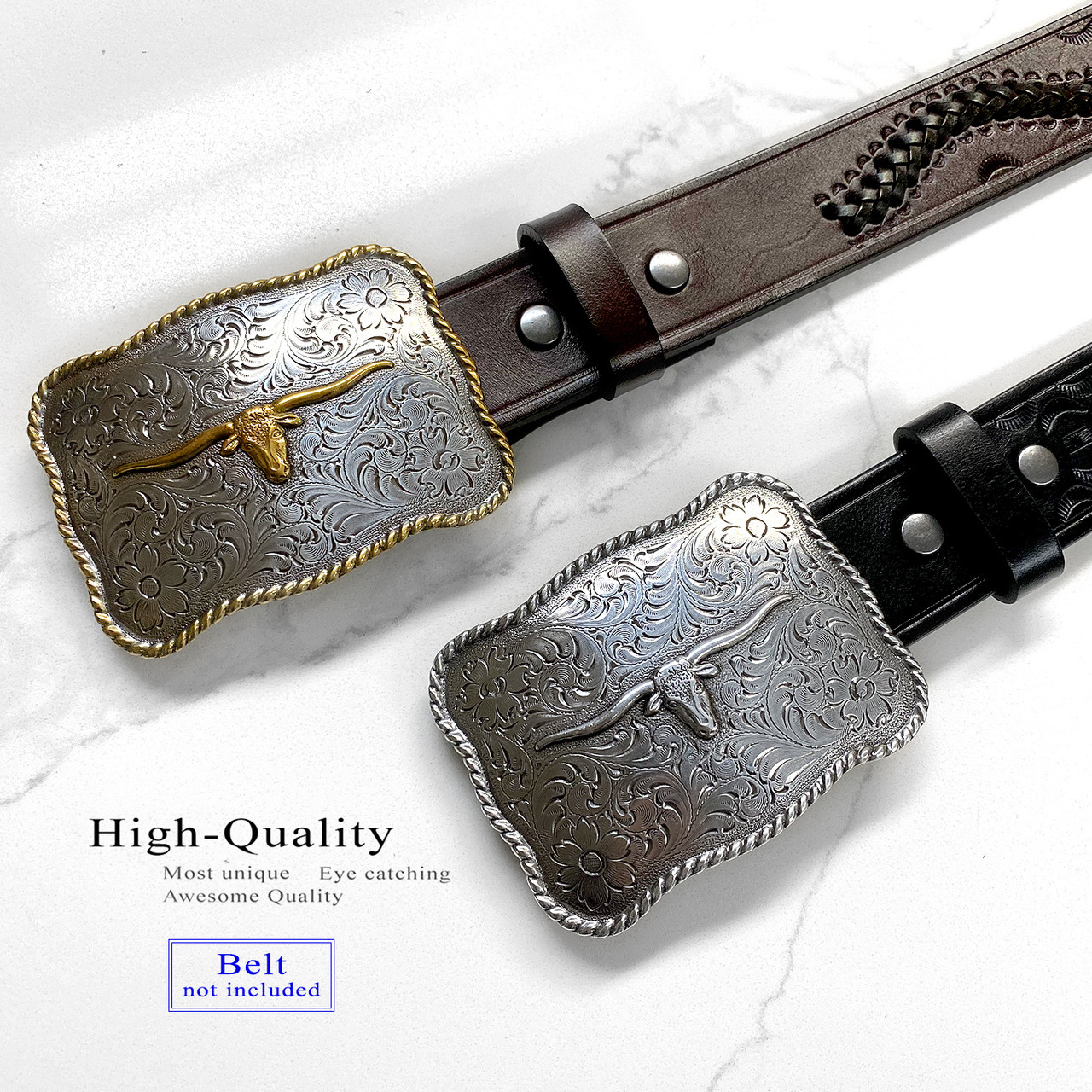 Iconic Longhorn Silver Belt Buckle