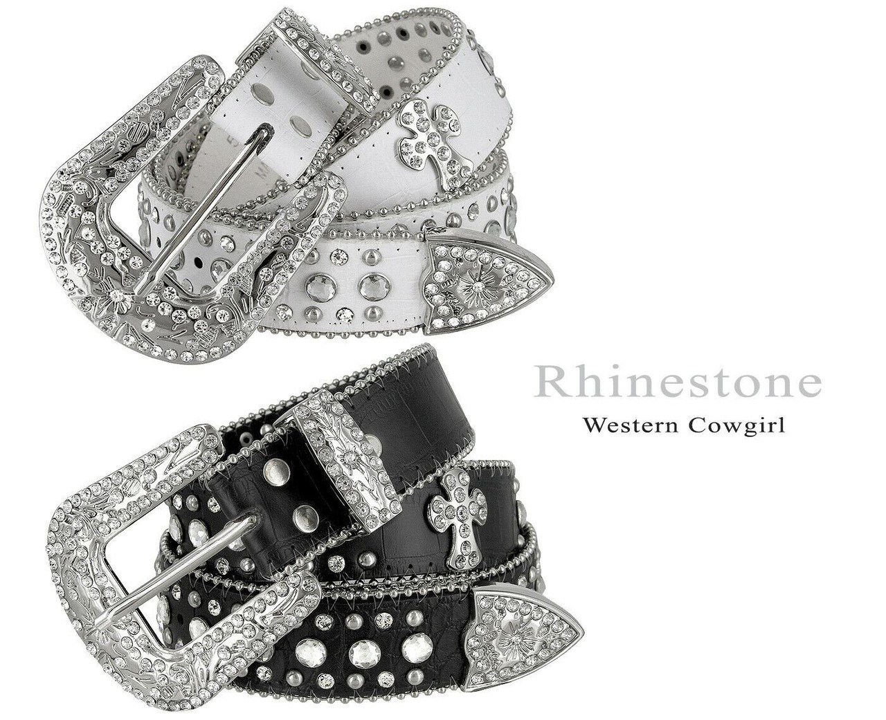 crystal leather belt