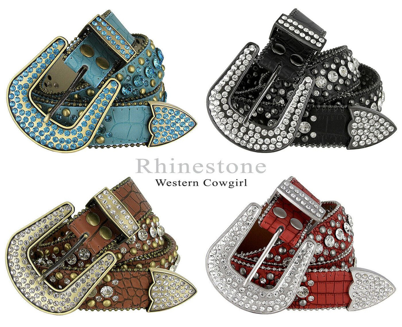 50128 Women Rhinestone Belt Fashion Western Cowgirl Bling Studded