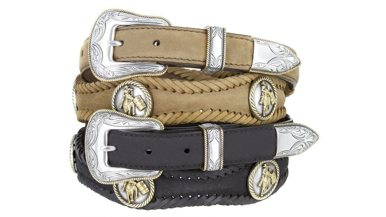 Barrel Racer Conchos Crazy Horse Scalloped Genuine Leather  display picture 3