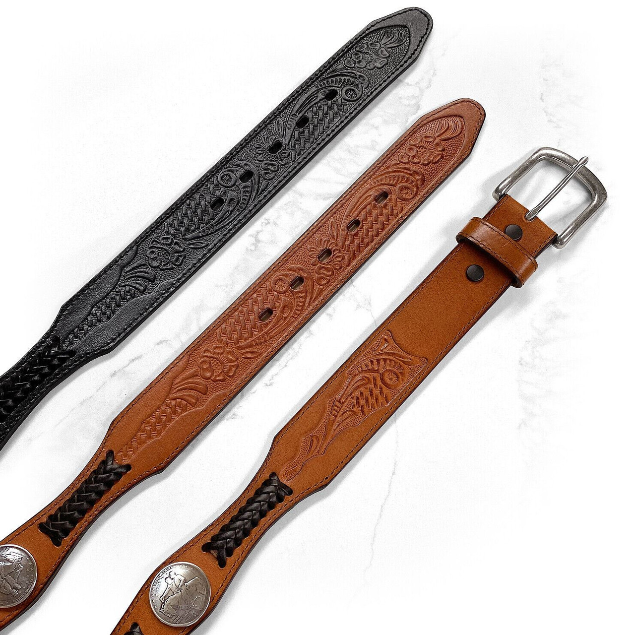 小物 archive 90s00s tete homme studscoin belt Funk Plus Two Row Pyramid Stud Belt Made In USA Genuine Leather