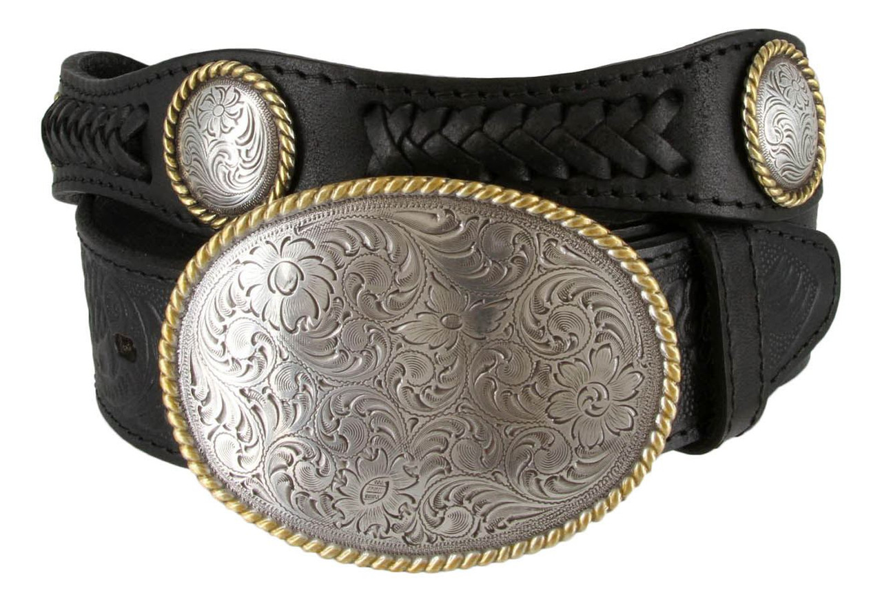 The Vicino Black Leather Belt 38