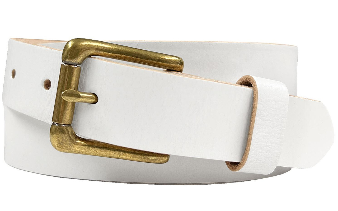 Classic Rl Butter Soft Leather Belt Solid Brass Curved & Squared Buckle