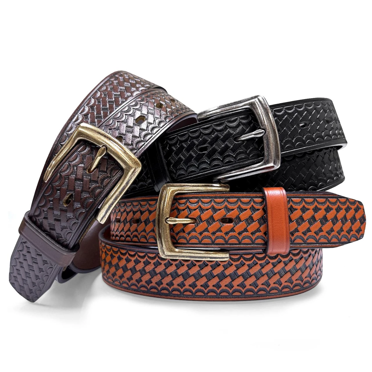Utility Uniform Work Belt Basketweave One Piece Full Grain  display picture 1