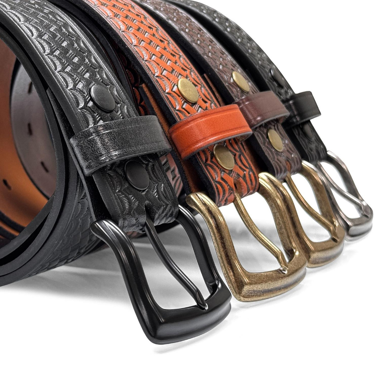 Utility Uniform Work Belt Basketweave One Piece Full Grain