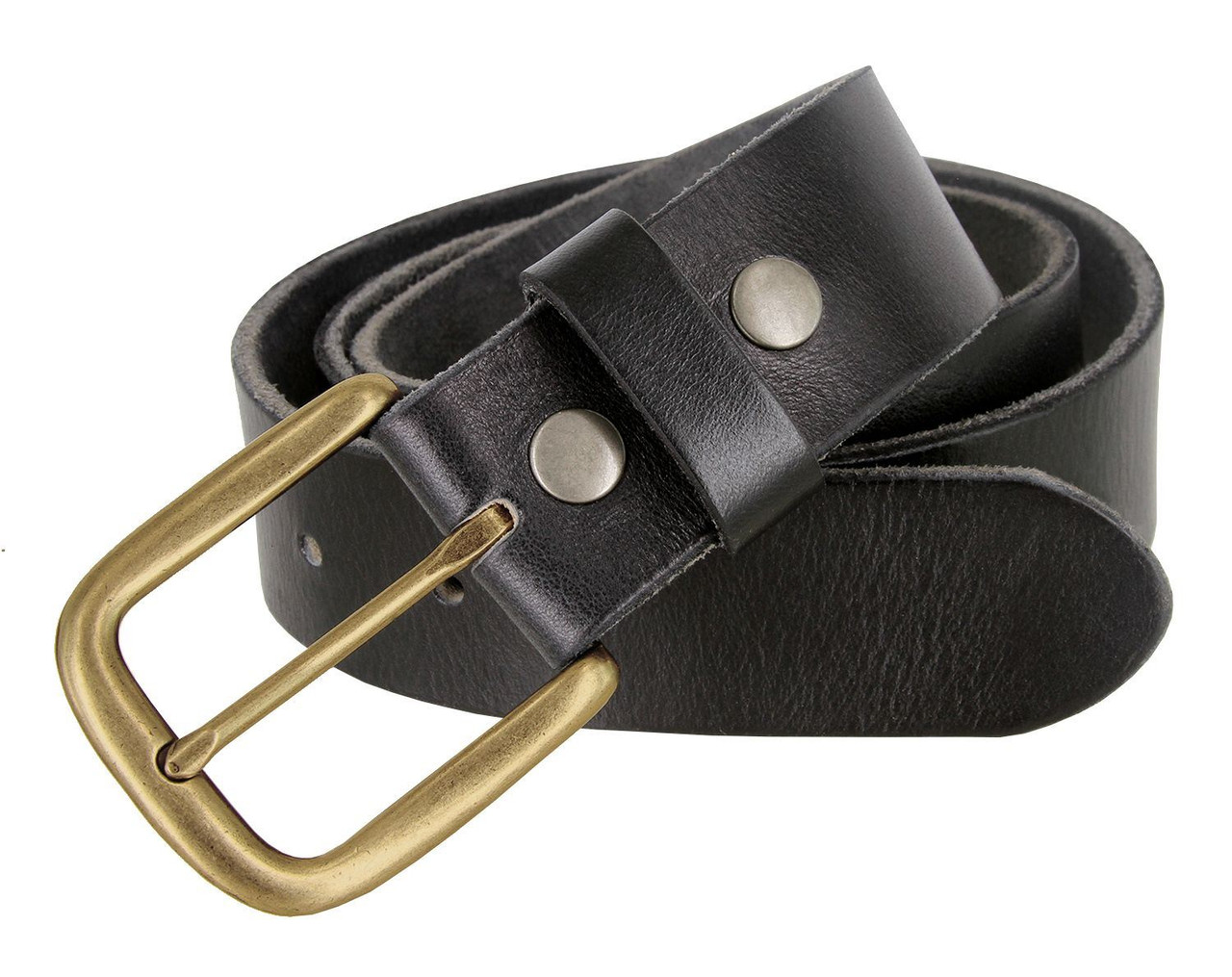 Antique Gold Classic Buckle Genuine Full Grain Leather Casual Jean
