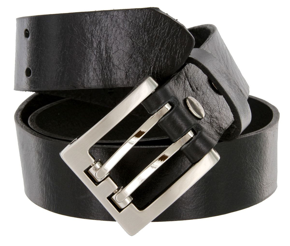 4184 Double Prong Roller Buckle Genuine Full Grain Leather Belt 1