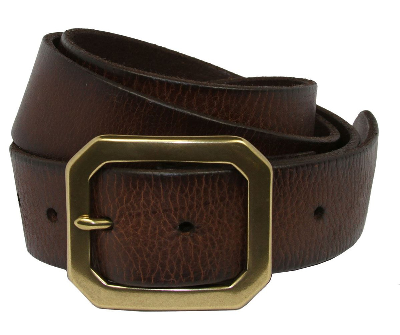 New Retro Smooth Buckle Belt Men's Oversized Leather Pure