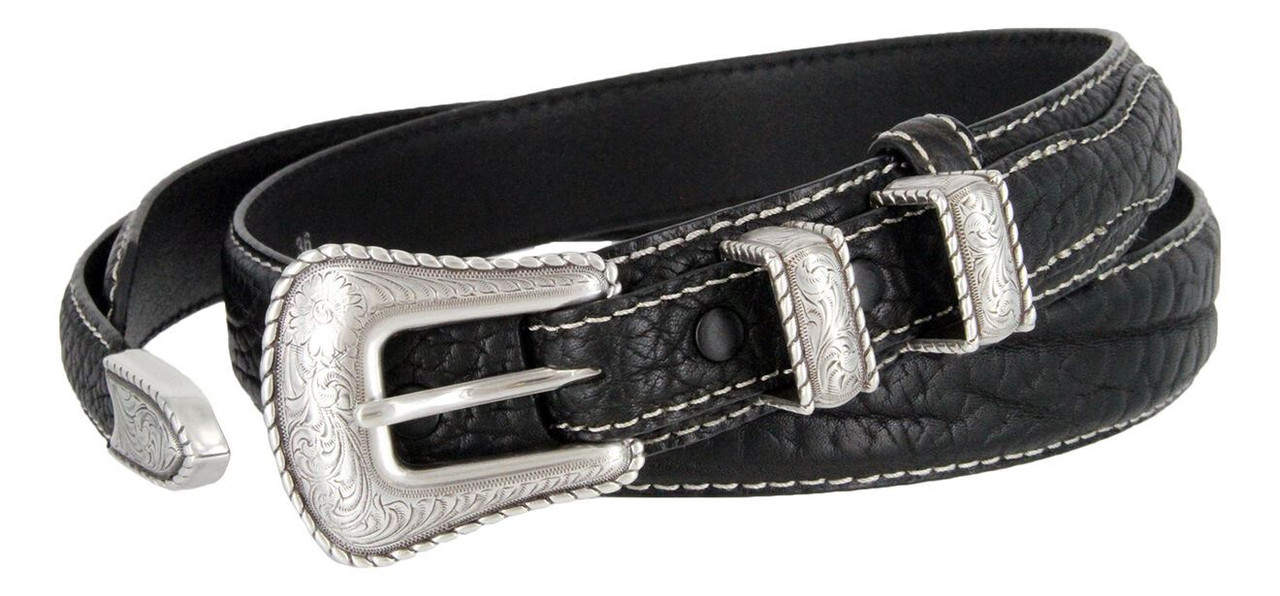 Buy Black Leather Belt  With Blank Engravable Buckle