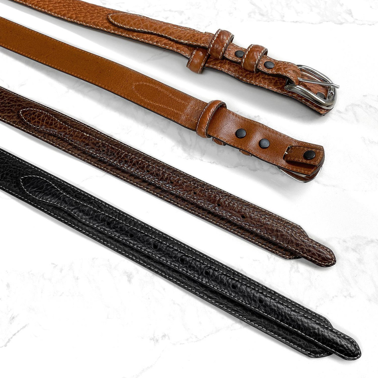 Western Ranger Leather Belt – 1-3/8" Tapers To 3/4", Black Or Brown, Men's Regular