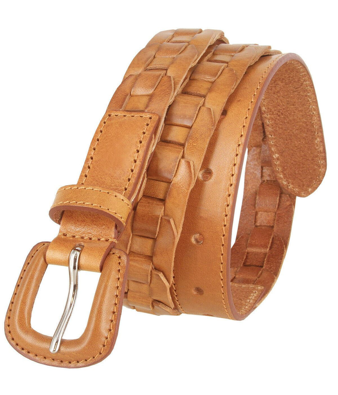251813 Genuine Leather One Piece Full Leather Hand Lacing Braided