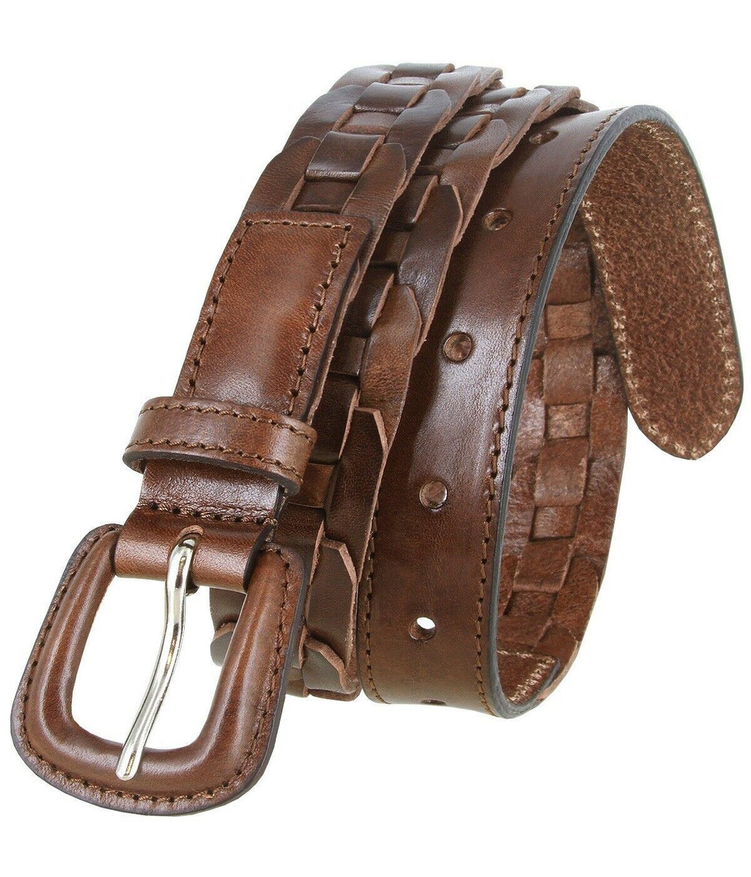 251813 Genuine Leather One Piece Full Leather Hand Lacing Braided