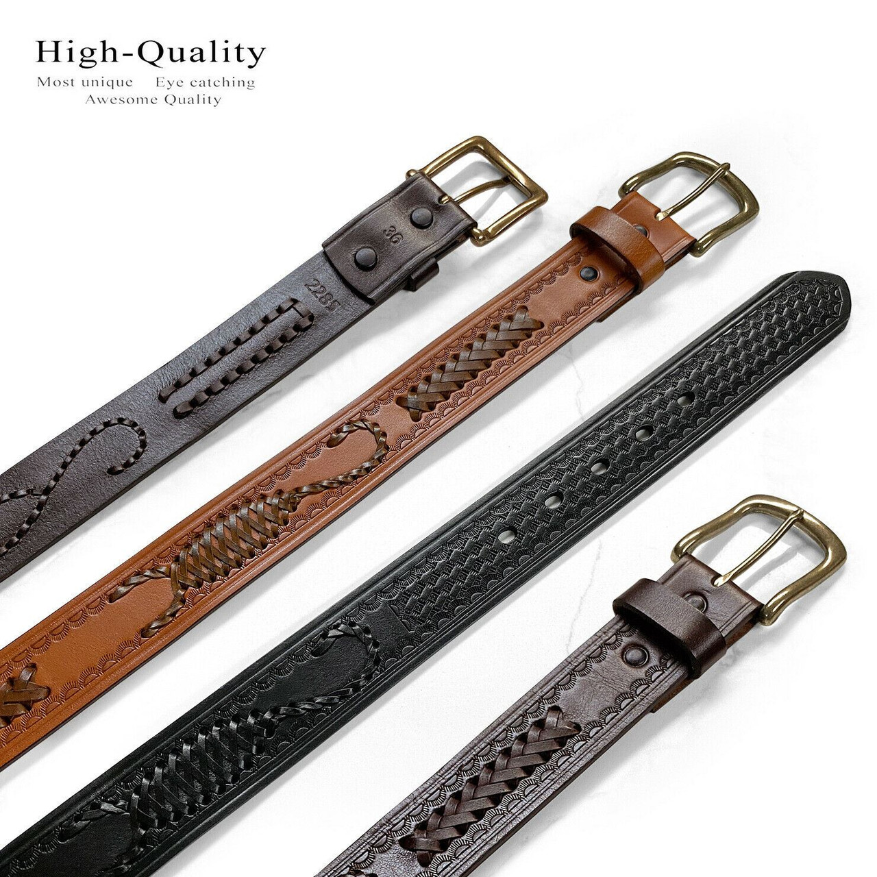 小物 mfpen 25SS Hand-Braided Leather Belt Hand-Braided Leather Belt in Chocolate Brown