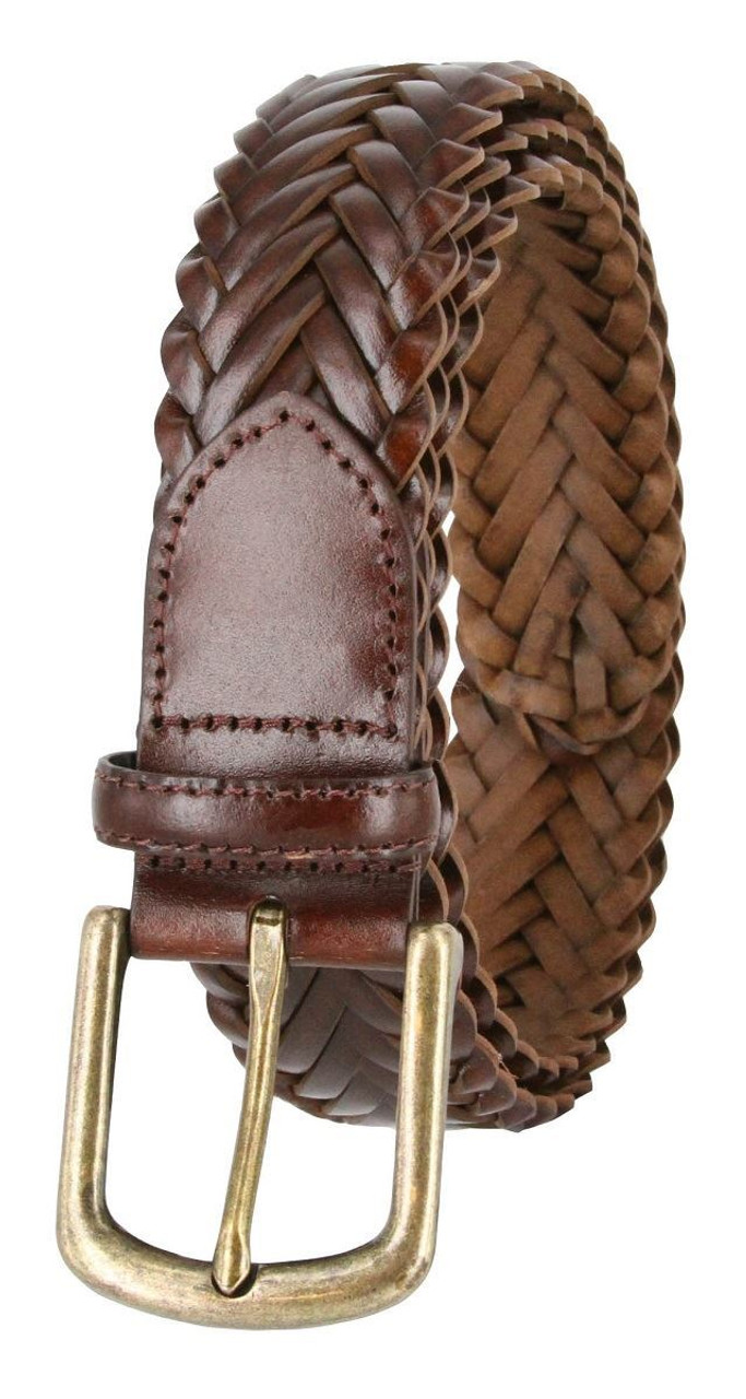 20151 Men's Genuine Leather Braided Woven Casual Dress Belt 1-3/8