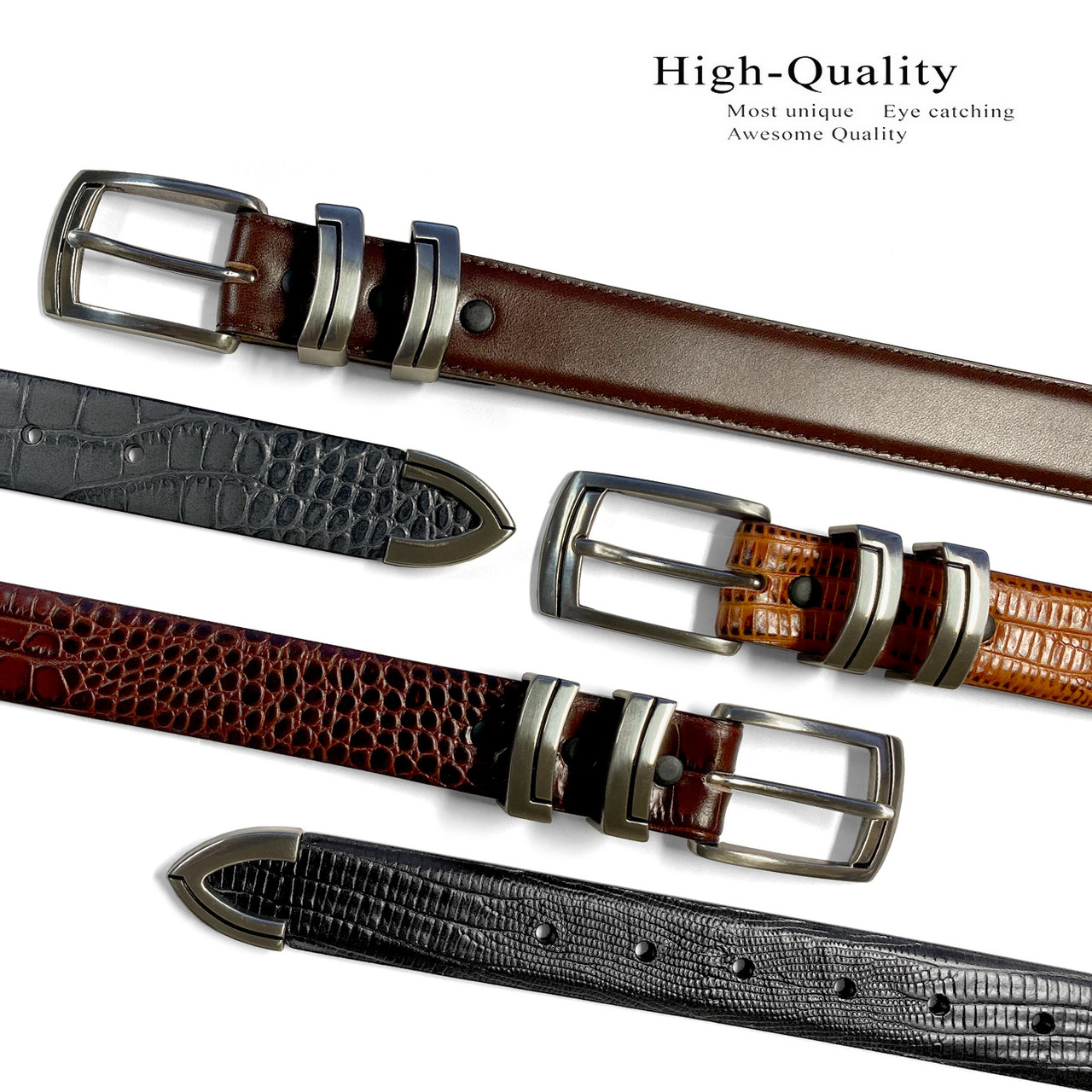 8191 Gun Italian Calfskin Genuine Leather Designer Golf Dress Belt