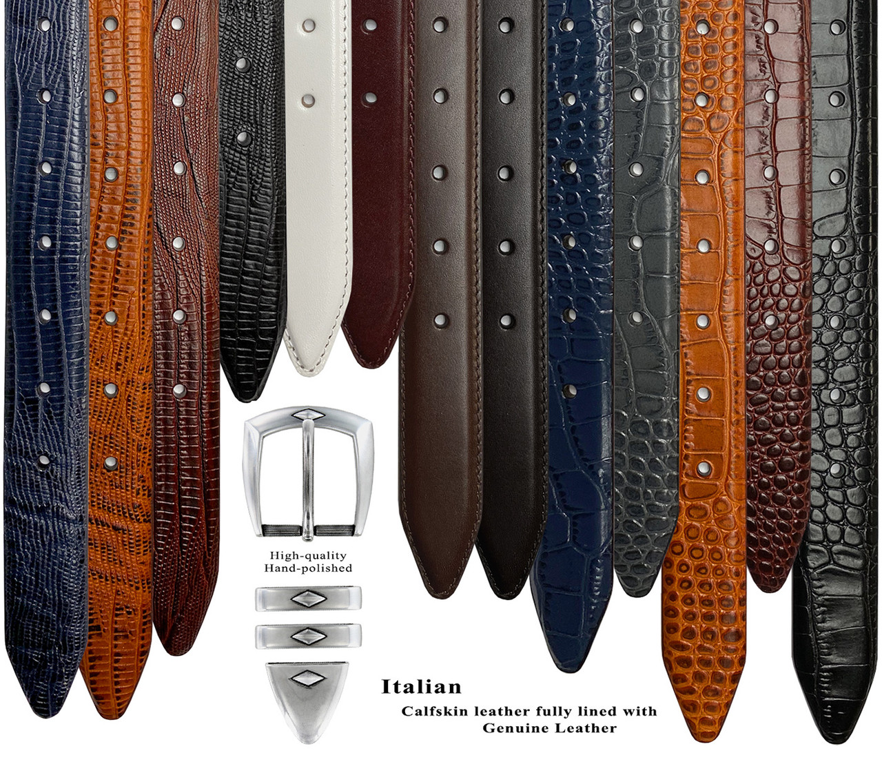 Canyon Italian Calfskin Genuine Leather Designer Golf Dress Belt 1-1/8(30mm)  Wide 