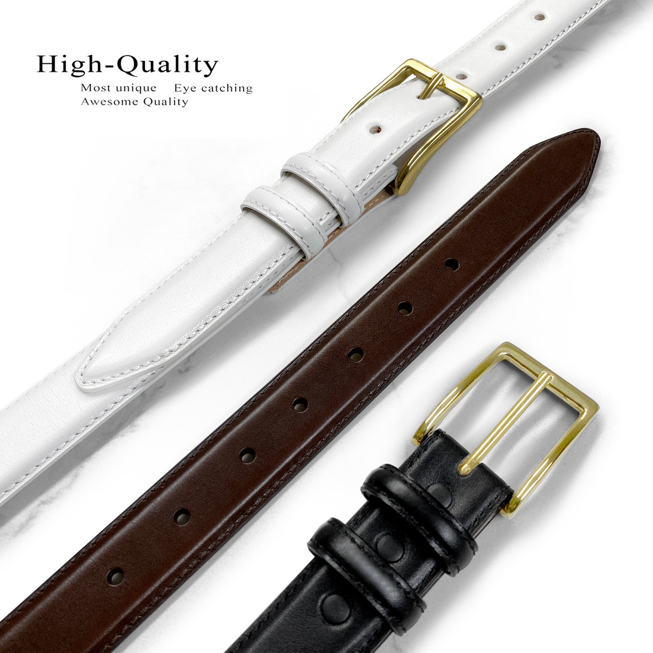 S5825 Italian Calfskin Genuine Leather Designer Golf Dress Belt 1-1/8(30mm) Wide, Multi-style options