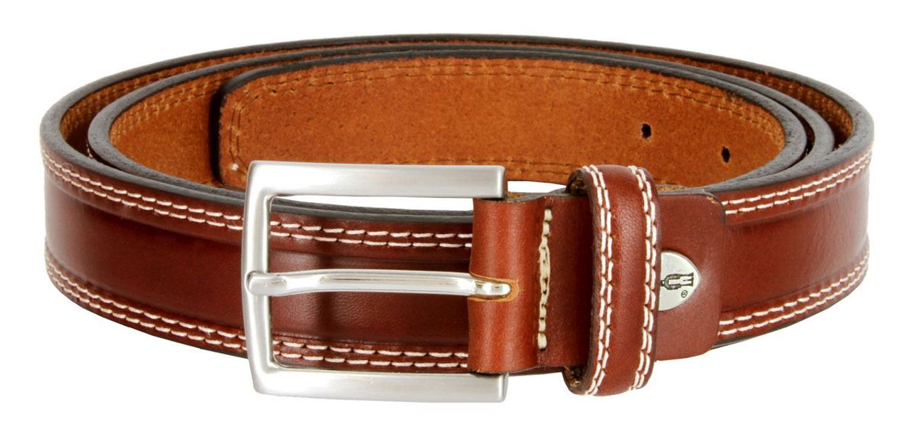 Beige Leather Belt for Men Men's Belts Genuine Italian Leather 30 mm  CAPO PELLE