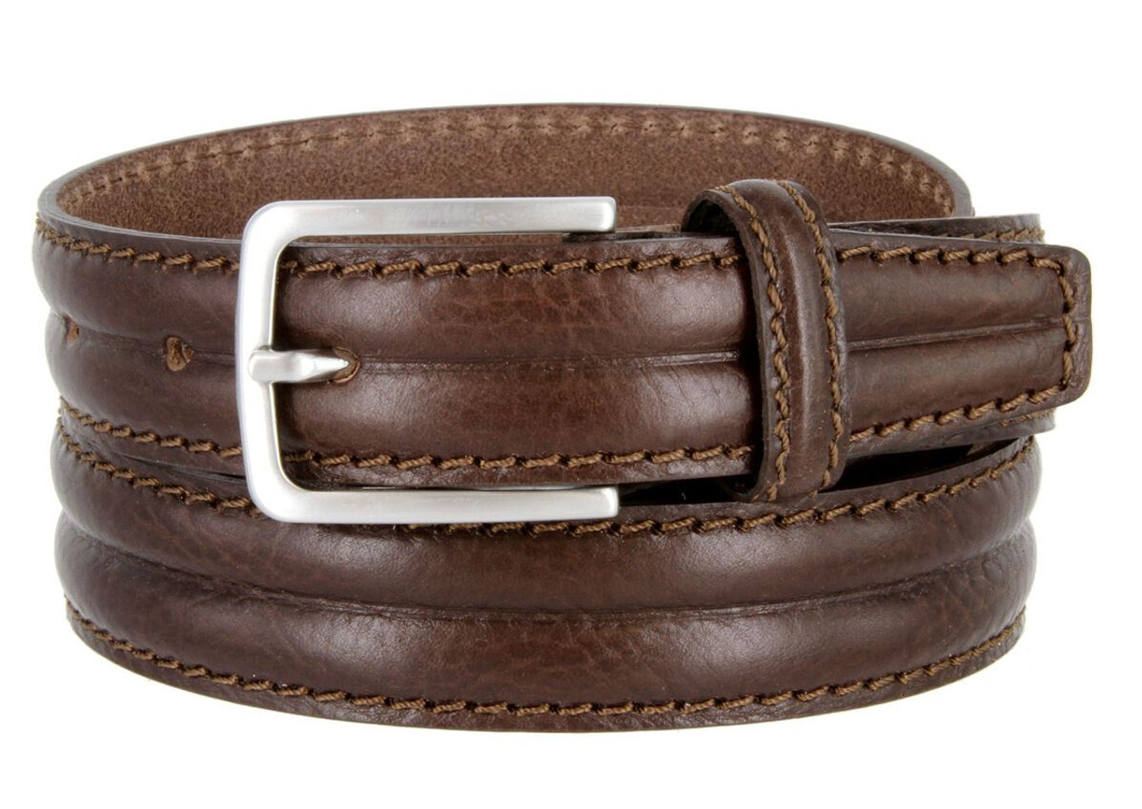 Italian Woven Stretch Leather Belt in Cognac by Torino Leather