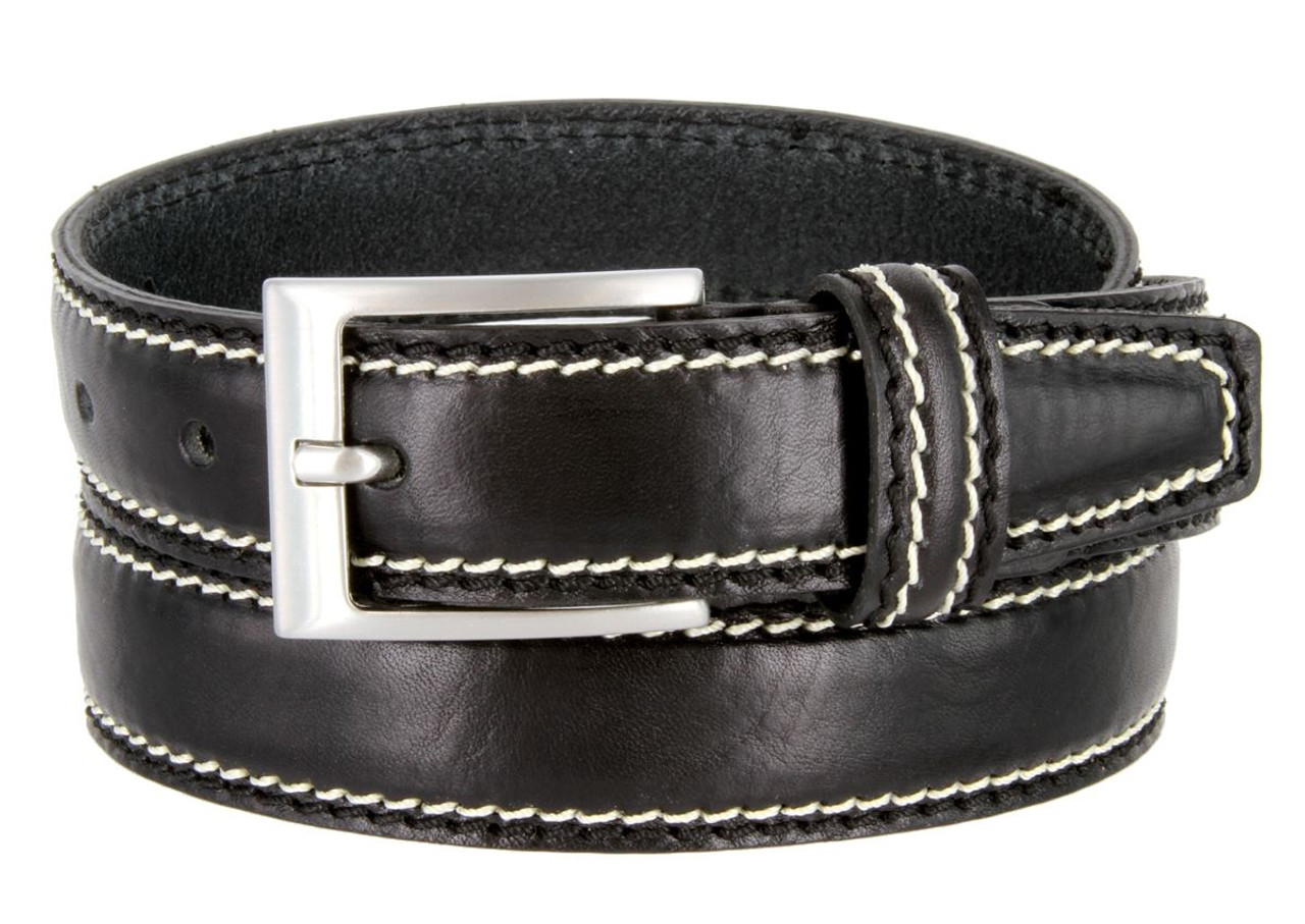 8118-30 Made in Italy Belts Genuine Leather Casual Dress Belt 1-1/8(30mm)  Wide Belt - Belts.com