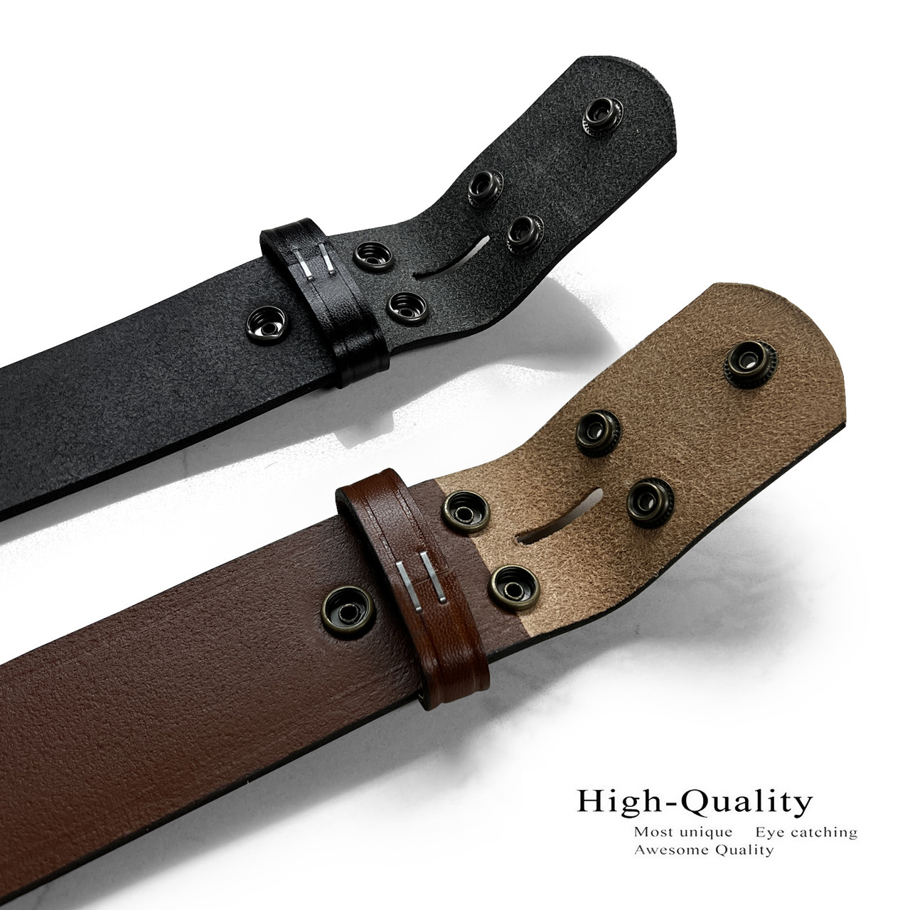 BS1303 One Piece Genuine Full Grain Cowhide Leather Belt Strap 1-3
