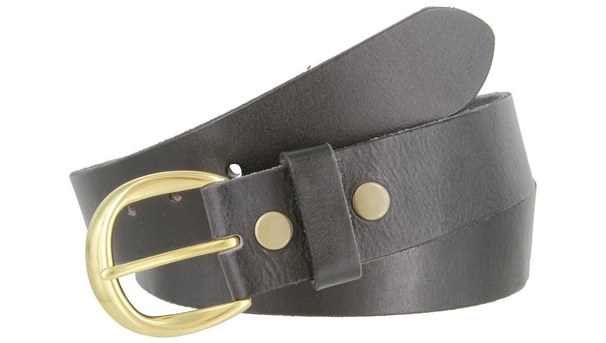 Solid Brass Buckle Genuine Full Grain Leather Casual Jean Belt 1-1