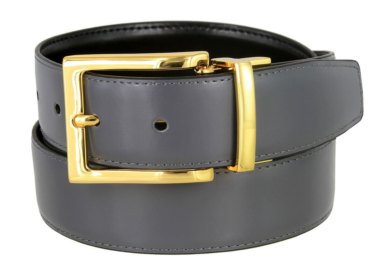 Reversible Belt Bonded Leather with Removable Gold-Tone Buckle YELLOW/Black  at  Men’s Clothing store
