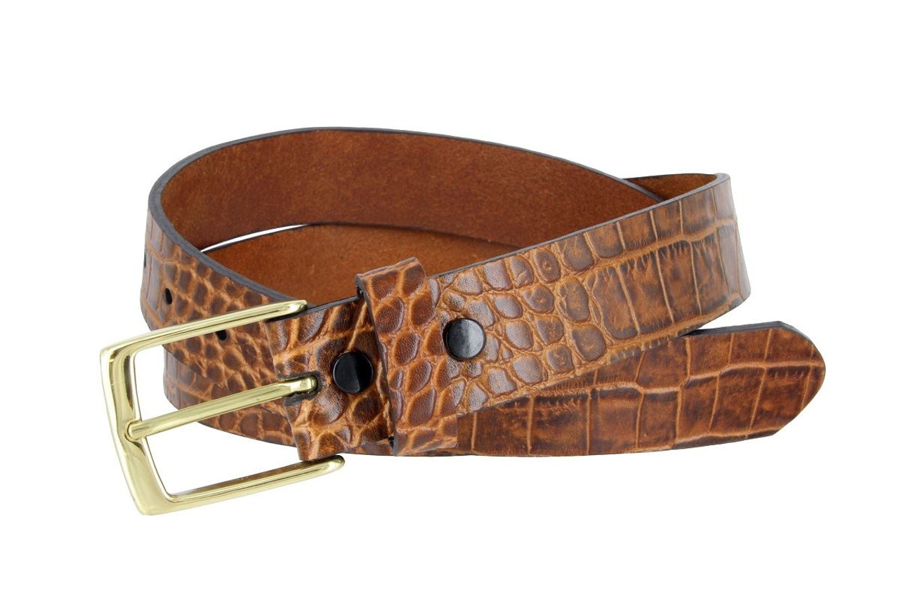Men's Classic Alligator Leather Reversible Belts