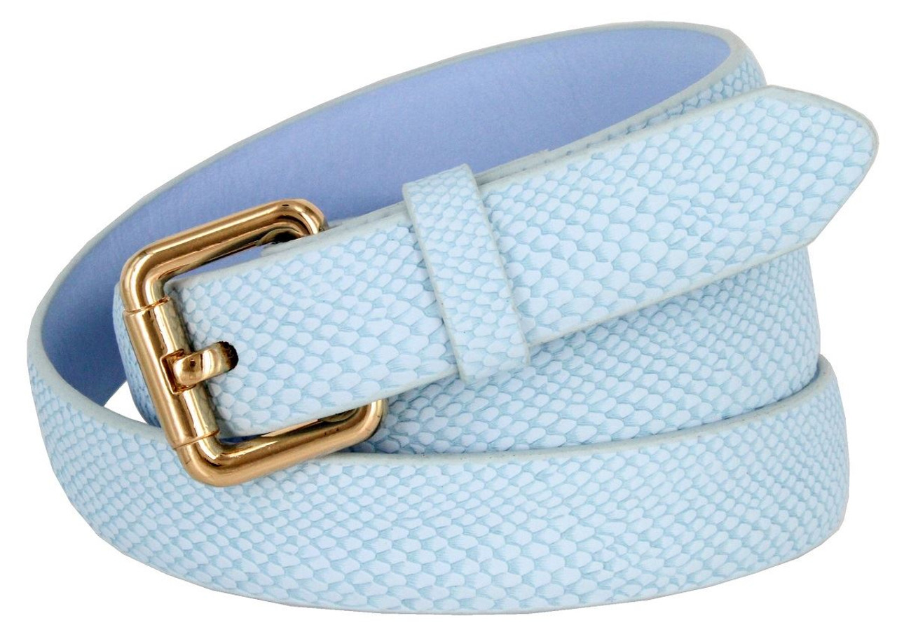 7085 Women's Belt Embossed Leather Casual Dress Skinny Belt