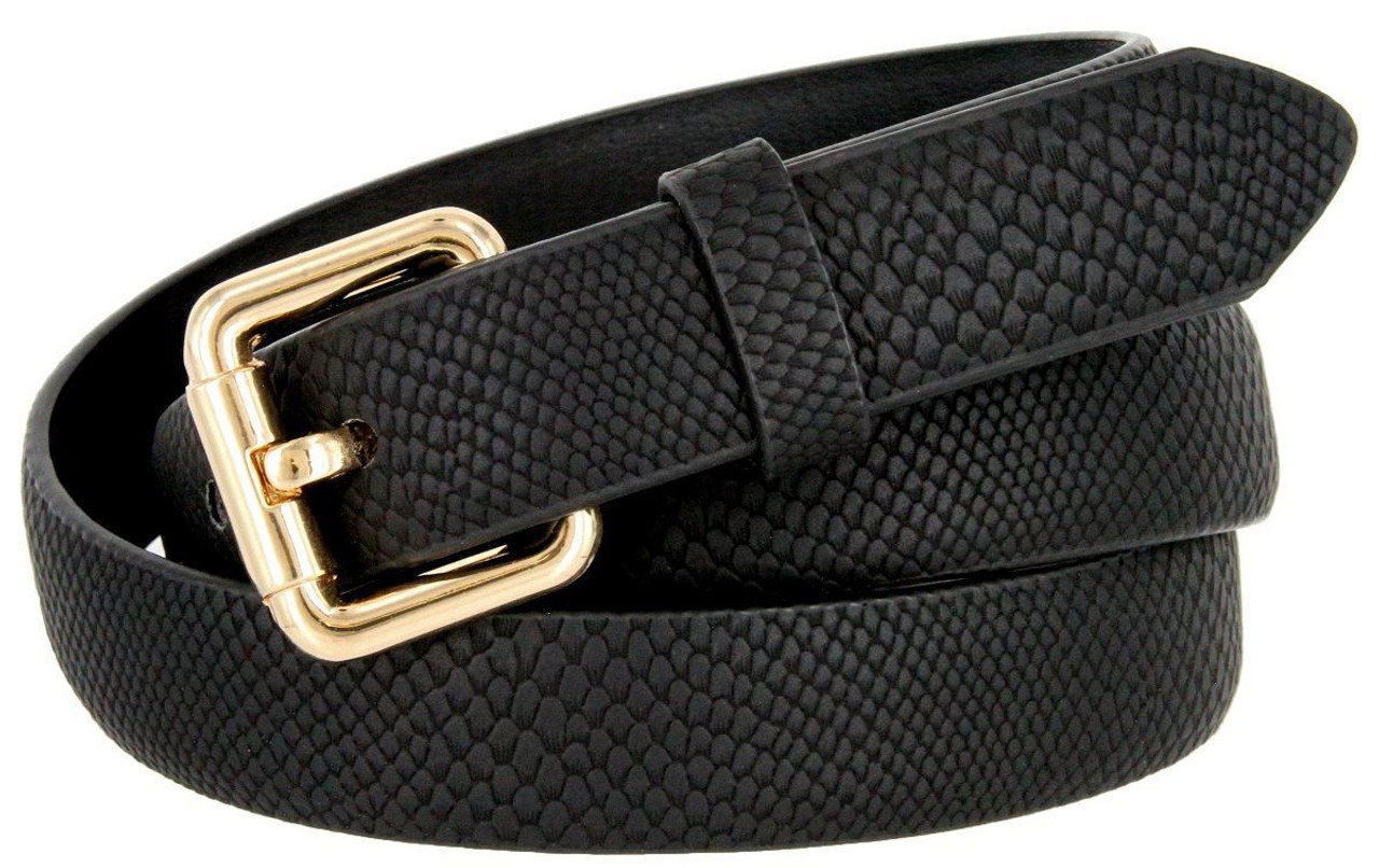 Ronyme PU Leather Belt for Men Women, Ladies Belts with Pin Buckle Casual Dress Waist Belt Vintage Style Trendy Jeans Belt Decorative, Adult Unisex