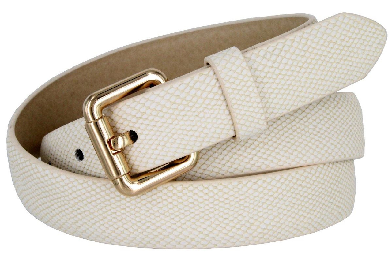 nihngvjm Leather Belt Thick Women Stretchy Belt for Dresses Vintage Elastic  Wide Waist Belt Belts (Color : White, Size : One Size)