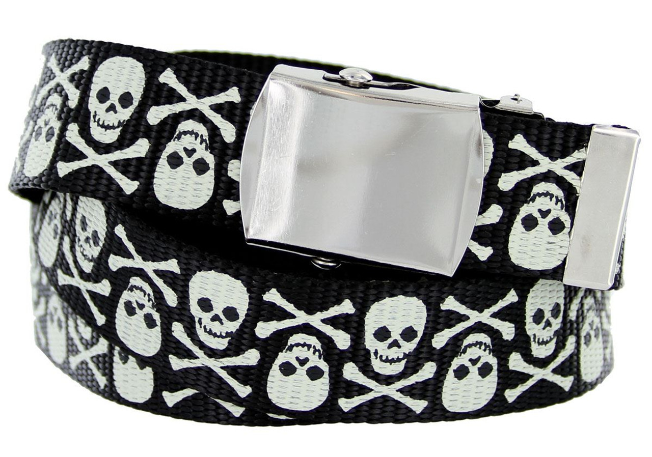 BF6273 Black Canvas Military Web Punk Belt 1-1/4