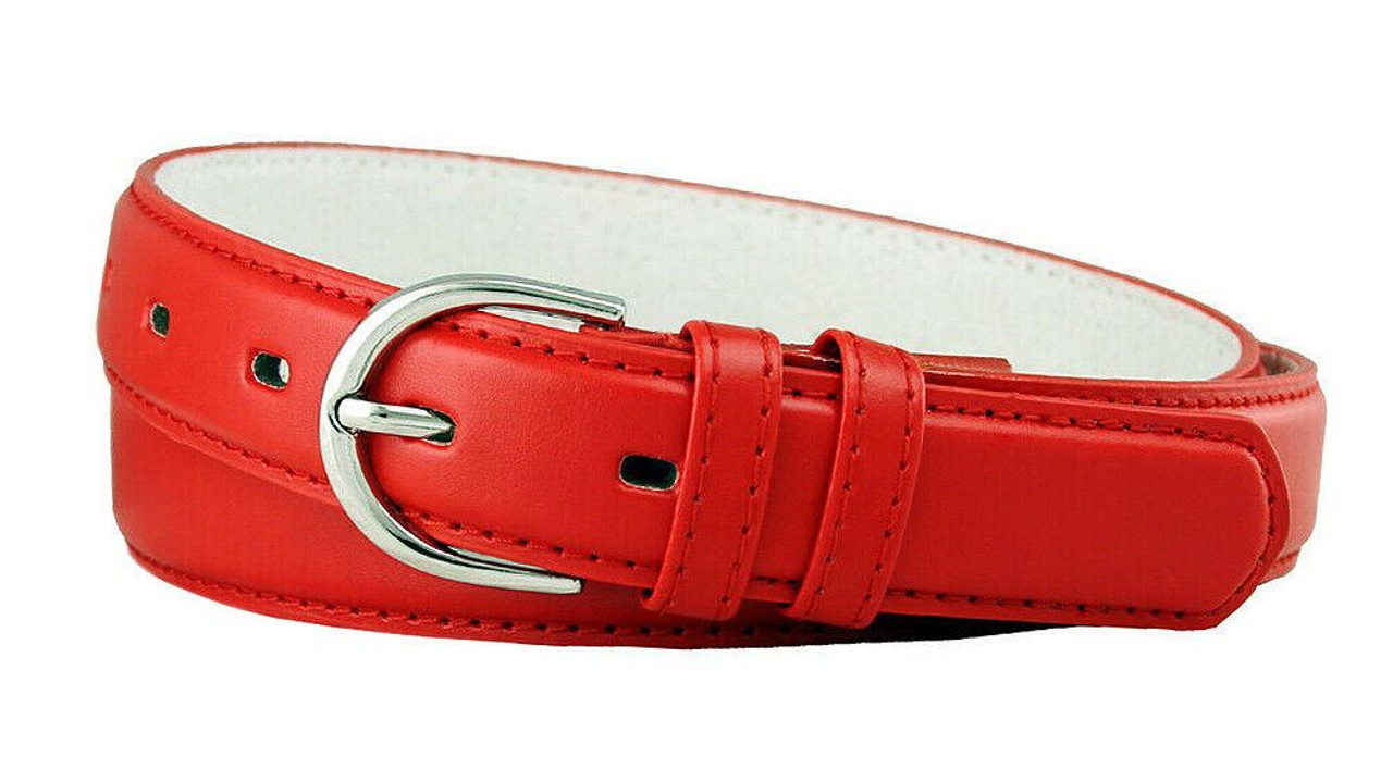 188 Women's Belt Smooth Leather Casual Dress Skinny Belt 1-1/8