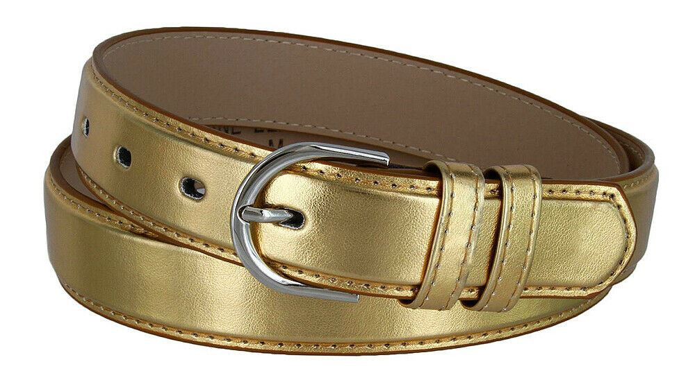 188 Women's Belt Smooth Leather Casual Dress Skinny Belt 1-1/8