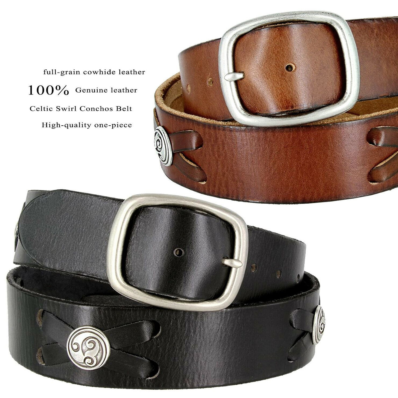 Dark Brown Ladies Designer Leather Belt  1 1/2 Inch Wide Jean Belts –  Buckle My Belt