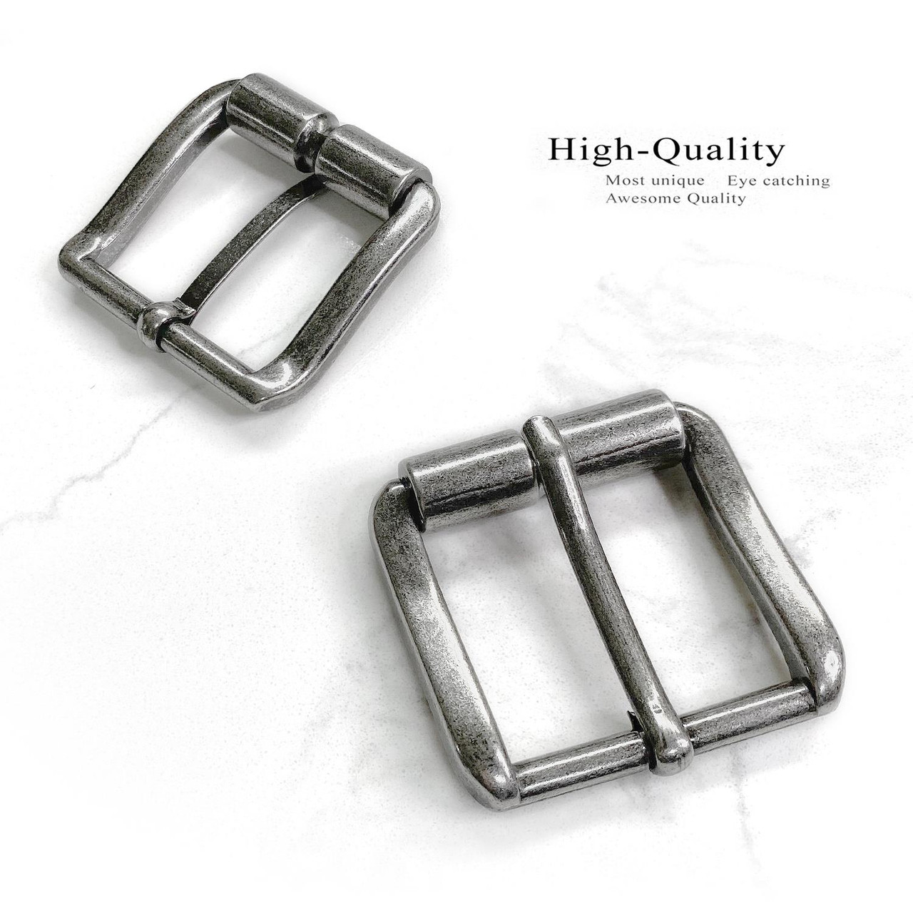 Silver Metal Belt Buckle Double Bar Buckle 37mm Adjuster Buckle