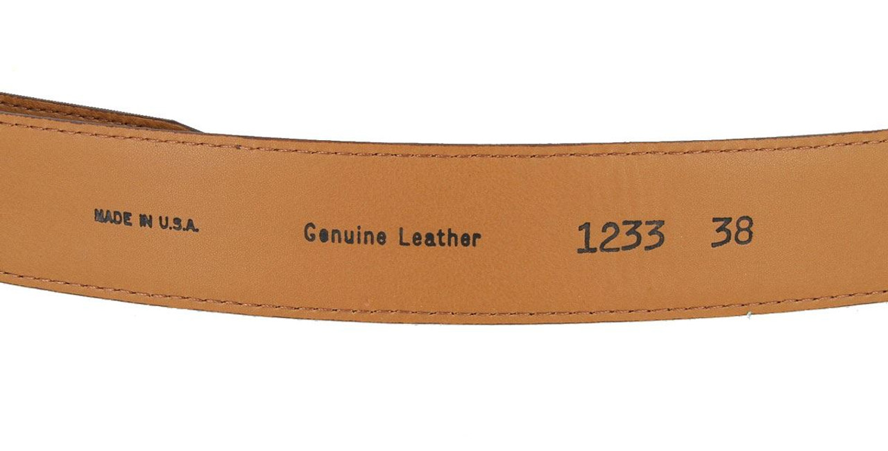 Lejon Made in USA Belt Genuine Embossed Leather Casual Dress Belt  1-3/8